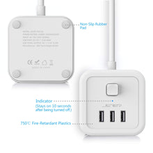 Carica l'immagine nel visualizzatore di Gallery, JSVER Multipresa Cubo 3 Scomparti con 3 USB, Power Strip Cube Bianco - Ilgrandebazar