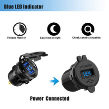 Carica l'immagine nel visualizzatore di Gallery, GemCoo QC3.0 Presa USB per Auto Doppio in Alluminio, 12V / 24V 36W 2 Blu