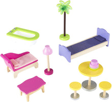 Carica l'immagine nel visualizzatore di Gallery, KidKraft 65092 Casa legno Kayla per bambole di 30cm con 10 accessori inclusi e 3 livelli di gioco, Multicolore