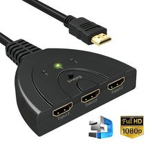 Carica l'immagine nel visualizzatore di Gallery, HDMI Switch | GANA Placcato Oro Splitter Cavo | 1080P, Nero - Ilgrandebazar