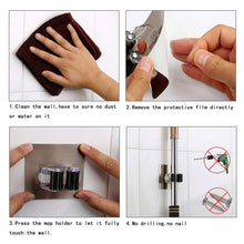 Carica l'immagine nel visualizzatore di Gallery, Mop Holder,MEZOOM 8 Pezzi di Scopa Holder Autoadesiva Montaggio a argento
