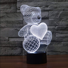 Carica l'immagine nel visualizzatore di Gallery, Coolzon 3D Illusion Lampada Luce Notte Bambini Comodino Toccare Orsacchiotto - Ilgrandebazar