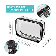 Carica l'immagine nel visualizzatore di Gallery, MOCOCITO 2PC Borsa da Toilette Viaggio Trasparente Approvata Nero [22x10x5cm] - Ilgrandebazar