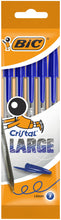 Carica l'immagine nel visualizzatore di Gallery, BIC Penne Blu a Sfera, Cristal Large, Punta Larga (1,6 mm), Confezione da 5