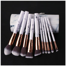 Carica l'immagine nel visualizzatore di Gallery, Ruesious 10PCS pennelli da trucco con marmo marmo, porta spazzolino, per...