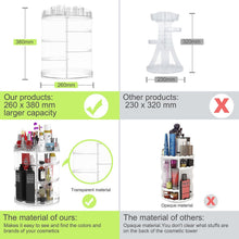Carica l'immagine nel visualizzatore di Gallery, Organizzatore di trucco, espositore cosmetico Rotating Organizer, Trasparente