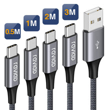 Carica l'immagine nel visualizzatore di Gallery, Cavo USB C, RAVIAD [4Pezzi, 0.5m 1m 2m 3m] Nylon 3m, Grigio - Ilgrandebazar