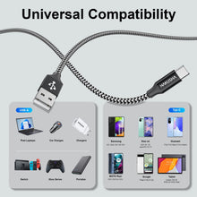 Carica l'immagine nel visualizzatore di Gallery, HAKUSHA Cavo USB C, [1M] Cavo USB Tipo C Nylon Ricarica Rapida per Android Samsung Galaxy S21 Ultra,Note 20,Z Fold 3,Huawei P50,Mate 40,MateBook,Xiaomi Mi 11 Lite,OnePlus 9,Google Pixel 5,Realme