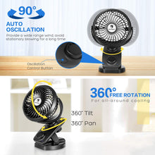 Carica l'immagine nel visualizzatore di Gallery, USB Clip Ventilatore da Tavolo Portatile a Batteria - Rotazione 2019 - Ilgrandebazar