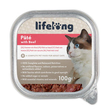 Carica l'immagine nel visualizzatore di Gallery, Marchio Amazon - Lifelong, Alimento per gatti, Paté con manzo, 16 confezione da 100g
