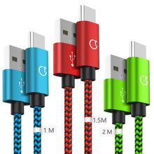 Carica l'immagine nel visualizzatore di Gallery, Gritin Cavo USB C [3 Pezzi: 1m, 1.5m, 2m] Nylon Intrecciato Tipo C... - Ilgrandebazar