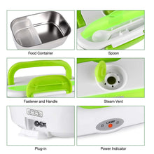 Carica l'immagine nel visualizzatore di Gallery, homeasy Scaldavivande Elettrico Portavivande Portatile Bianco-verde - Ilgrandebazar