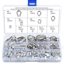 Carica l'immagine nel visualizzatore di Gallery, WiMas 240pcs doppia ghiera piegatura loop manica alluminio manicotti, kit di... - Ilgrandebazar