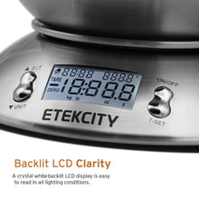Carica l'immagine nel visualizzatore di Gallery, Etekcity Bilancia da Cucina Elettronica in Acciaio Inossidabile 5kg/ Argento - Ilgrandebazar