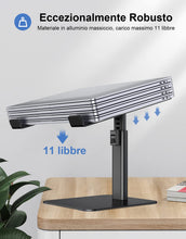 Carica l'immagine nel visualizzatore di Gallery, Babacom Supporto PC Portatile, Laptop Stand Ergonomico in Alluminio, Ventilato Porta PC con 8 Tipi di Angoli Regolabili, Compatibile con Computer/MacBook/Air/PRO/Microsoft Surface, 10"-16" (Nero)