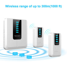 Carica l'immagine nel visualizzatore di Gallery, TECKNET Campanello Wireless Portatile 2 Trasmettitore + 1 Ricevitori, Bianco - Ilgrandebazar