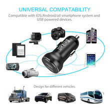 Carica l'immagine nel visualizzatore di Gallery, Beikell Caricabatteria da Auto, Rapido USB Adattatore per Nero - Ilgrandebazar