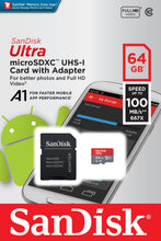 Carica l'immagine nel visualizzatore di Gallery, SanDisk Ultra Scheda di Memoria MicroSDXC da 64 GB e 64 GB, Grigio, Rosso