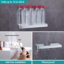 Carica l'immagine nel visualizzatore di Gallery, Hoomtaook Vetro Temperato Scaffale Rettangolare Per Bagno Argento - Ilgrandebazar