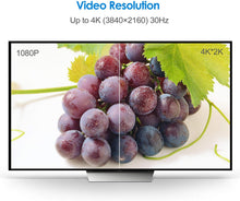 Carica l'immagine nel visualizzatore di Gallery, Rankie Cavo HDMI Alta velocità, Ethernet, 3D, Video 4K e Arc, Nylon Intrecciato, 1,8 m, Rosso