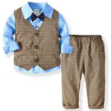 Carica l'immagine nel visualizzatore di Gallery, Zoerea 3 Pezzi Bambini Ragazzi Abbigliamento Set Camicia con Papillon +...