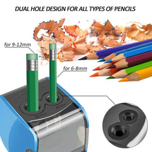 Carica l'immagine nel visualizzatore di Gallery, Temperamatite elettrico, temperamatite automatico Oladwolf con due fori, Blu - Ilgrandebazar