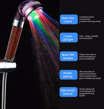 Carica l'immagine nel visualizzatore di Gallery, Amison - Soffione doccia a LED, cambia colore, a risparmio idrico, 7 colori,... - Ilgrandebazar