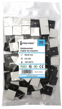 Carica l'immagine nel visualizzatore di Gallery, intervisio Fermacavo Autoadesivo / 100 Pezzi / Dimensioni 19mm x 19mm, Nero - Ilgrandebazar