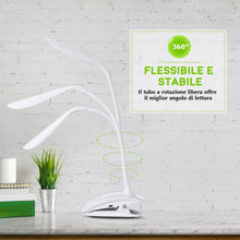 Carica l'immagine nel visualizzatore di Gallery, Lampada Libro 15 LED con Clip, Luce 3 Tipi 1 PEZZO, Bianco