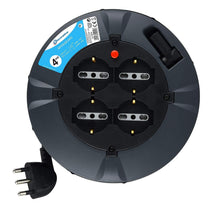 Carica l'immagine nel visualizzatore di Gallery, Electraline 49019 Prolunga Elettrica con Avvolgicavo, 3G 1 mm, Lunghezza Nero - Ilgrandebazar