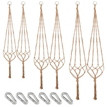 Carica l'immagine nel visualizzatore di Gallery, JamBer 6 Pezzi Macrame Plant Hanger Fatto a Mano Appeso Corda di Cotone... - Ilgrandebazar