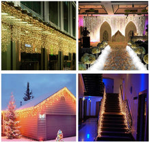 Carica l'immagine nel visualizzatore di Gallery, 5m LED Luci Stringa 24 stringe, 50-80cm/ogni + 3m Cavo di alimentazione, stringa decorativa LED con 200 LED impermeabili, alimentazione di sicurezza 31V