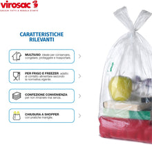 Carica l'immagine nel visualizzatore di Gallery, Sacchetti a forma di shopper per frigo e freezer, adatti al contatto alimentare