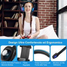 Carica l'immagine nel visualizzatore di Gallery, Cuffie da Gioco per PC, YINSAN Gaming con Cavo USB Audio Jack Blu - Ilgrandebazar