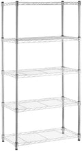 Carica l'immagine nel visualizzatore di Gallery, AmazonBasics - Scaffalatura a 5 ripiani, su rotelle, Cromo - Ilgrandebazar