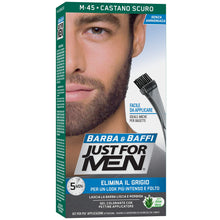 Carica l'immagine nel visualizzatore di Gallery, Just for Men Barba &amp; Baffi, M45 - Castano Scuro, Gel – Scuro - Ilgrandebazar