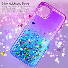 Carica l'immagine nel visualizzatore di Gallery, AROYI Cover Compatibile per Samsung Galaxy A22 5G (Non per A22 4G), 2 Pezzi Pellicola Protettiva in Vetro Temperato, Brillantini Diamond Sabbie Mobili TPU Silicone Custodia, Porpora Blu Gradient