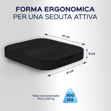 Carica l'immagine nel visualizzatore di Gallery, Bonmedico Cuscino Antidecubito - Cuscino Ortopedico Posturale per Casa, Ufficio e Auto - Rialzo per Sedia Ergonomico in Memory Foam - Supporto Lombar
