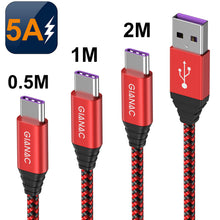 Carica l'immagine nel visualizzatore di Gallery, QGhappy Cavo USB C,3Pezzi [0.5M 1M 2M ] 5A Type-C Ricarica Rapida...