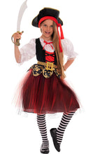 Carica l'immagine nel visualizzatore di Gallery, Costume da Pirata Bambina Rosso/Nero/Bianco - 10-12 anni, Rosso, Nero, Bianco - Ilgrandebazar