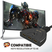 Carica l'immagine nel visualizzatore di Gallery, HDMI Switch 4K, GANA 3 In 1 Uscita hdmi switch 4k, 4k - Ilgrandebazar