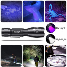 Carica l'immagine nel visualizzatore di Gallery, LETION Torcia UV LED Lampada Tascabile, compatto, portatile, Nero - Ilgrandebazar