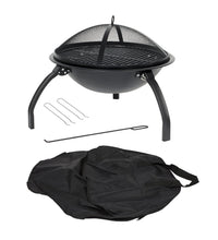 Carica l'immagine nel visualizzatore di Gallery, La Hacienda Firebowl BBQ Barbeque with Folding Legs And Carry Bag for Black - Ilgrandebazar