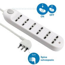Carica l'immagine nel visualizzatore di Gallery, Electraline 62004 Multipresa 6 posti bivalenti 10/16A con Bianco - Ilgrandebazar