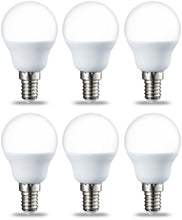 Carica l'immagine nel visualizzatore di Gallery, AmazonBasics Lampadina LED E14 a Sfera, P45, Confezione da 6, Bianco Caldo - Ilgrandebazar