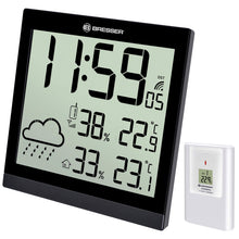 Carica l'immagine nel visualizzatore di Gallery, Bresser Orologio da Parete Meteorologico Temeotrend JC LCD Nero - Ilgrandebazar