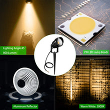 Carica l'immagine nel visualizzatore di Gallery, Luci da Giardino 7W COB, CLY Faretti led, 800LM Bianca 2-pcs - Ilgrandebazar