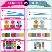 Carica l'immagine nel visualizzatore di Gallery, lenbest Colori Trucco Viso Bambini, 17 Pittura Facciale Include 5... - Ilgrandebazar