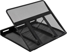 Carica l'immagine nel visualizzatore di Gallery, Amazon Basics - Supporto ventilato, regolabile ed ergonomico per laptop, 33 cm x 28.7 cm x 18.5 cm, Nero