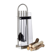 Carica l'immagine nel visualizzatore di Gallery, Relaxdays 10022294 Accessori Camino, Set 5 Pezzi, Porta Attrezzi, Argento